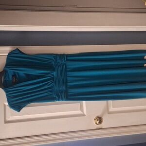 Evan Picone Teal Midi Dress**